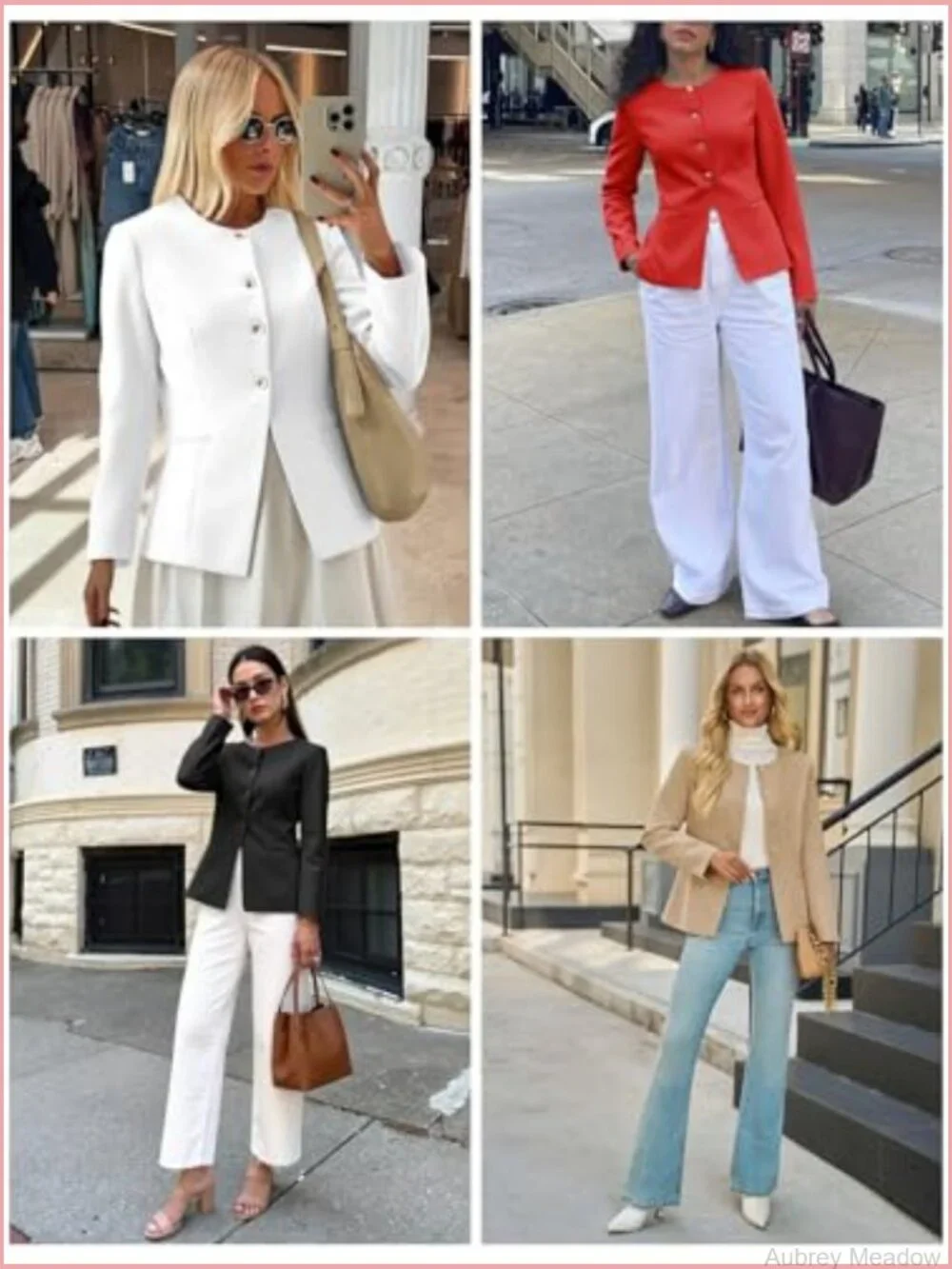 Collarless Split Hem Blazer for Work Office Business Casual Suit Jacket